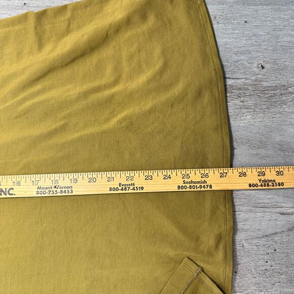 Garnet Hill Button Detail Knit Wrap Skirt Yellow Green Small - Picture 7 of 8